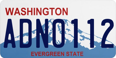 WA license plate ADN0112