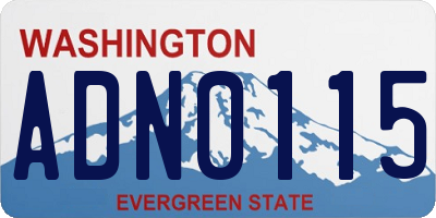 WA license plate ADN0115