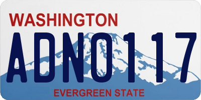 WA license plate ADN0117