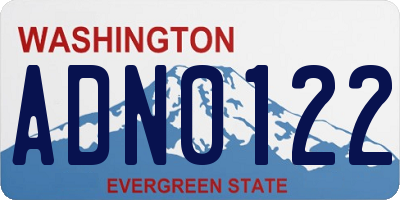 WA license plate ADN0122