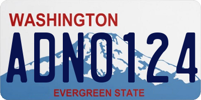 WA license plate ADN0124