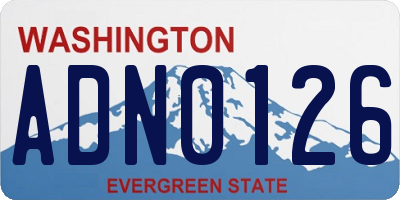 WA license plate ADN0126