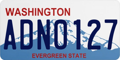 WA license plate ADN0127