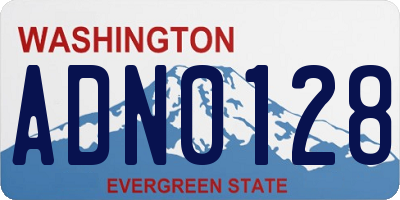 WA license plate ADN0128