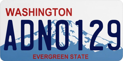 WA license plate ADN0129