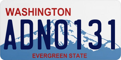 WA license plate ADN0131