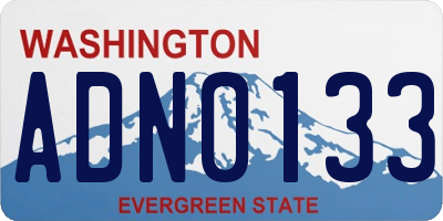 WA license plate ADN0133