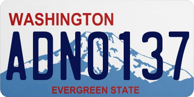 WA license plate ADN0137