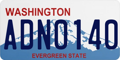 WA license plate ADN0140