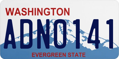 WA license plate ADN0141