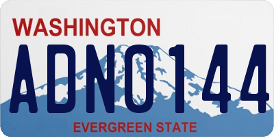 WA license plate ADN0144