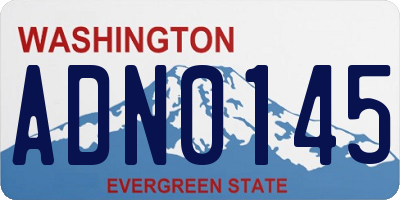 WA license plate ADN0145