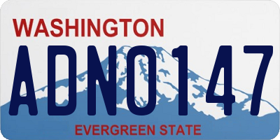 WA license plate ADN0147