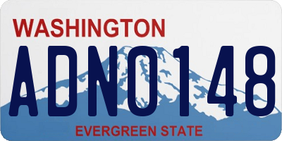 WA license plate ADN0148