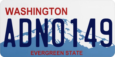 WA license plate ADN0149