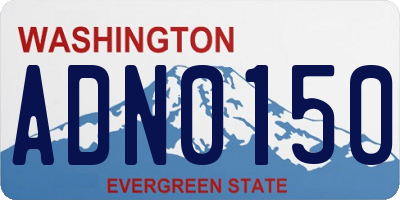 WA license plate ADN0150