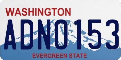 WA license plate ADN0153