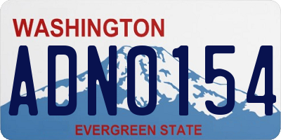 WA license plate ADN0154