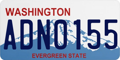 WA license plate ADN0155