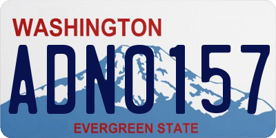 WA license plate ADN0157