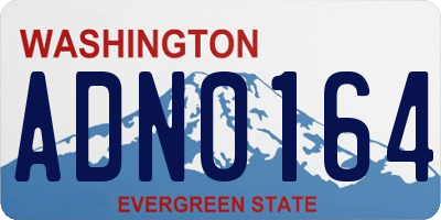 WA license plate ADN0164