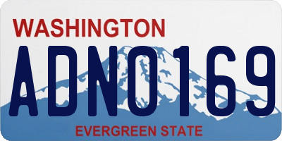 WA license plate ADN0169