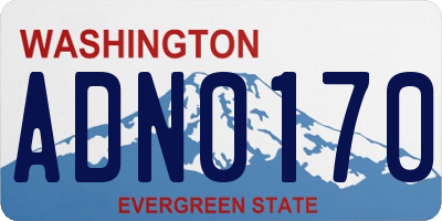 WA license plate ADN0170