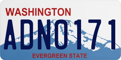 WA license plate ADN0171