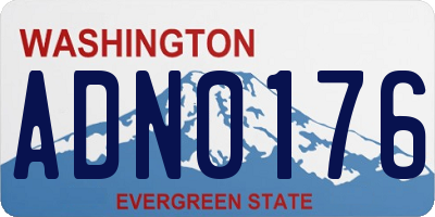 WA license plate ADN0176