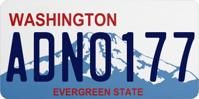 WA license plate ADN0177