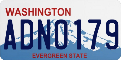 WA license plate ADN0179