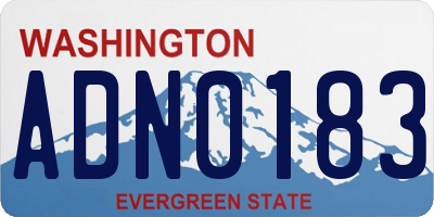WA license plate ADN0183