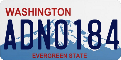 WA license plate ADN0184