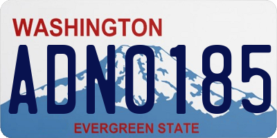 WA license plate ADN0185