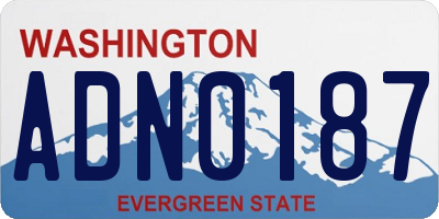 WA license plate ADN0187