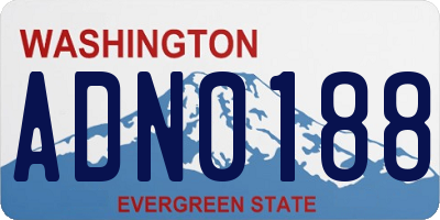 WA license plate ADN0188