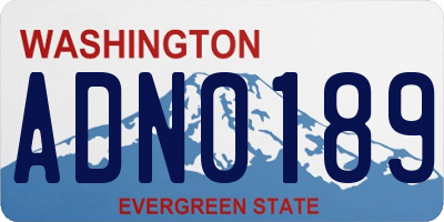 WA license plate ADN0189