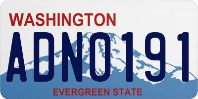 WA license plate ADN0191