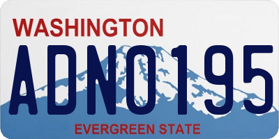 WA license plate ADN0195