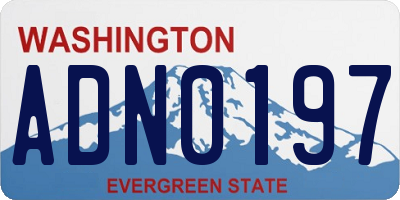 WA license plate ADN0197