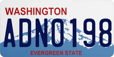 WA license plate ADN0198