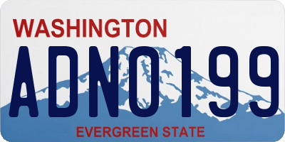 WA license plate ADN0199