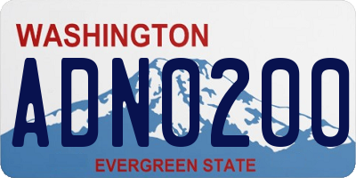 WA license plate ADN0200