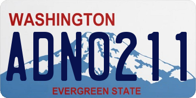WA license plate ADN0211