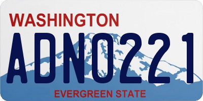 WA license plate ADN0221