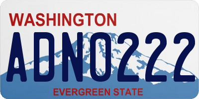 WA license plate ADN0222