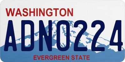 WA license plate ADN0224