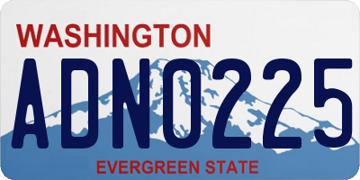 WA license plate ADN0225