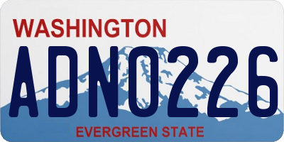 WA license plate ADN0226