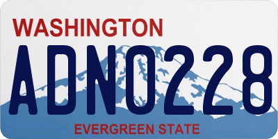 WA license plate ADN0228